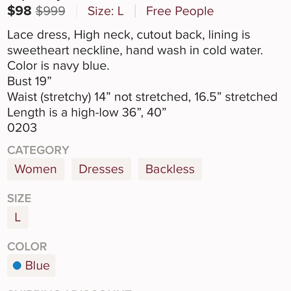 🎉HP NWT Free People Daydream Bodycon Slip Dress - Picture 6 of 6